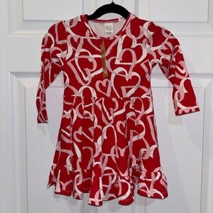 Tesa Babe Happy Hearts Twirl Bamboo Dress 12-18 months​​